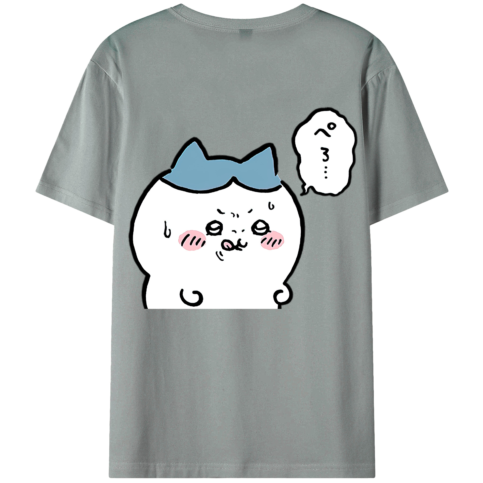 （画像用） ちいかわ ハチワレ Chii-kawa hachiware 綿100％ メンズ半袖Tシャツ（バックプリント） 通気性